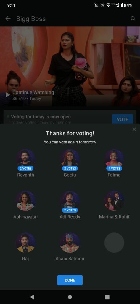 Bigg Boss Telugu Vote Online Voting Results Today Live